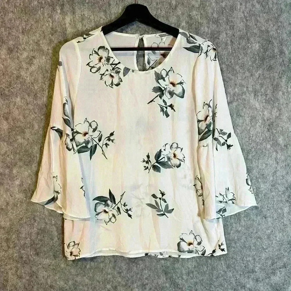 Pleione Floral Bell Sleeve Blouse - Small - Picture 1 of 4
